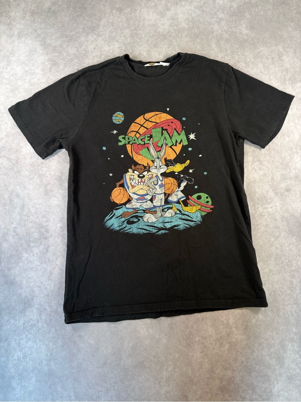 Space Jam T-Shirt Men’s M Black Bugs Bunny Taz Daffy Tune Squad Graphic